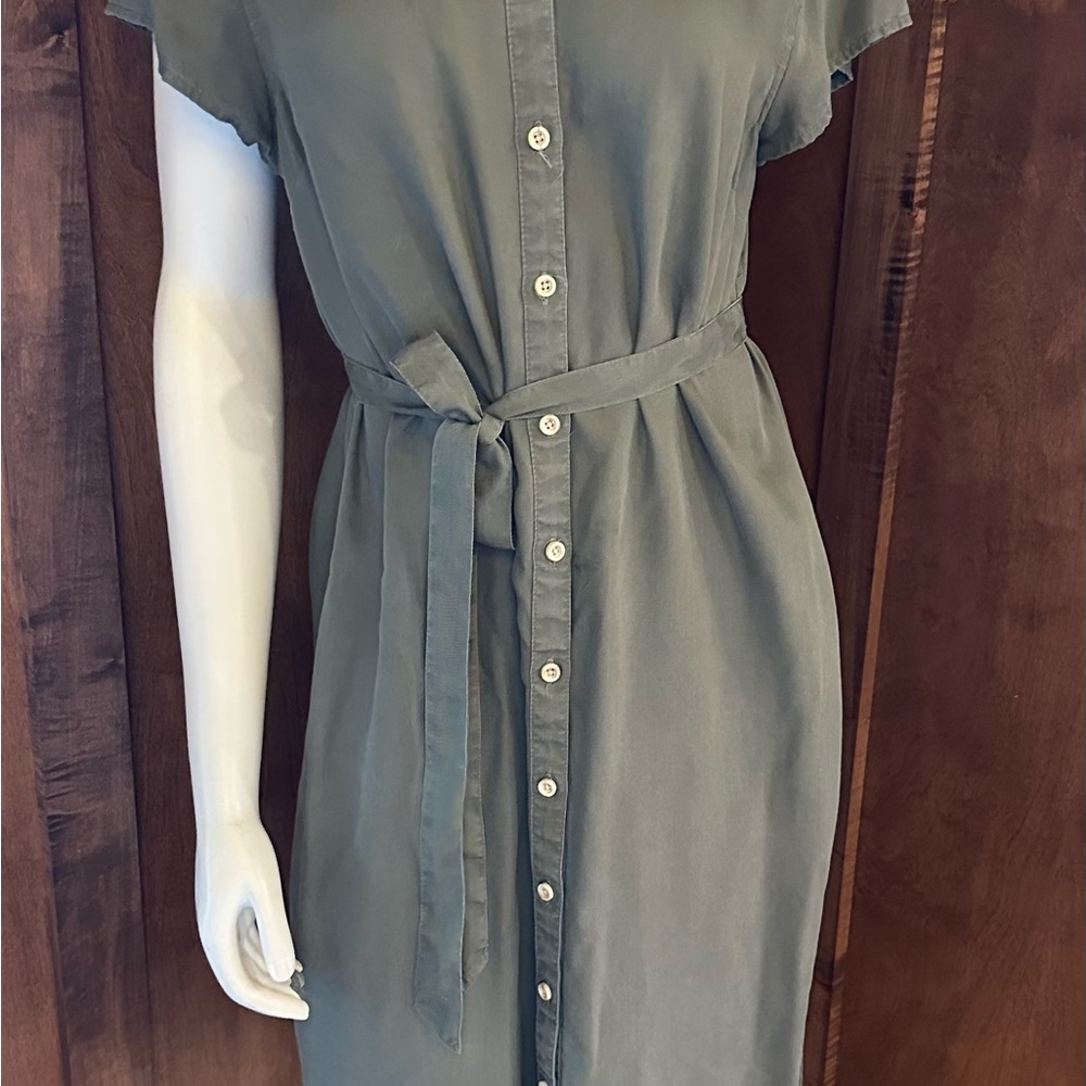 Tommy Bahama Olive Green Button-Down Dress